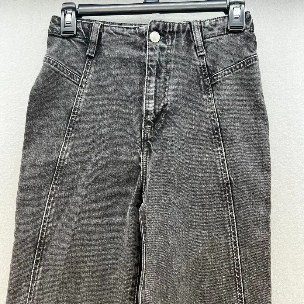 We The Free Jeans Women's 26 (2) Black Ultra Flare Wide Leg Boho Preppy Witchy - Picture 4 of 13